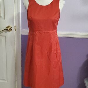 Merona Orange Brick Fitted Sleeveless Crossed Back Cocktail Event Mini Dress